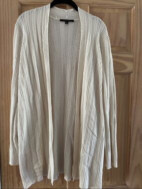 Cyrus Cream Open-Front Ribbed Cardigan
